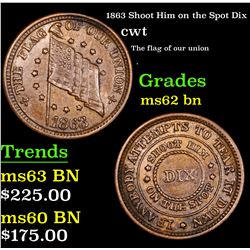 1863 Shoot Him on the Spot Dix Civil War Token 1c Grades Select Unc BN