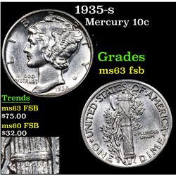 1935-s Mercury Dime 10c Grades Select Unc FSB