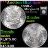 Image 1 : ***Auction Highlight*** 1880-o Morgan Dollar $1 Graded Select+ Unc By USCG (fc)