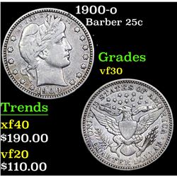 1900-o Barber Quarter 25c Grades vf++