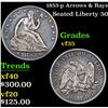 Image 1 : 1853-p Arrows & Rays Seated Half Dollar 50c Grades vf++