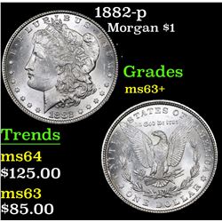 1882-p Morgan Dollar $1 Grades Select+ Unc