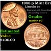 Image 1 : 1966-p Mint Error, Broadstruck w/Obv. Brockage Lincoln Cent 1c Grades Choice+ Unc RD