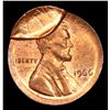 Image 2 : 1966-p Mint Error, Broadstruck w/Obv. Brockage Lincoln Cent 1c Grades Choice+ Unc RD