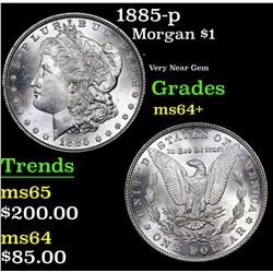 1885-p Morgan Dollar $1 Grades Choice+ Unc