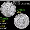 Image 1 : 1875-p Seated Liberty Dime 10c Grades vf++