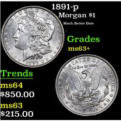 1891-p Morgan Dollar $1 Grades Select+ Unc