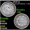Image 1 : 1847-p Seated Liberty Half Dime 1/2 10c Grades xf
