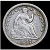 Image 2 : 1847-p Seated Liberty Half Dime 1/2 10c Grades xf
