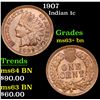 Image 1 : 1907 Indian Cent 1c Grades Select+ Unc BN