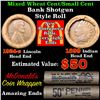 Image 1 : Mixed small cents 1c orig shotgun roll, 1929-s Wheat Cent, 1899 Indian Cent other end