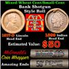 Image 1 : Mixed small cents 1c orig shotgun roll, 1917-d Wheat Cent, 1899 Indian Cent other end