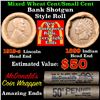 Image 1 : Mixed small cents 1c orig shotgun roll, 1919-s Wheat Cent, 1899 Indian Cent other end