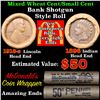 Image 1 : Mixed small cents 1c orig shotgun roll, 1918-s Wheat Cent, 1896 Indian Cent other end