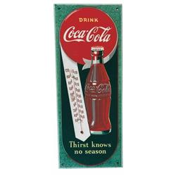Coke masonite thermometer