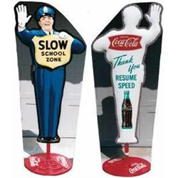 Near mint Coca-Cola policeman tin sign antique