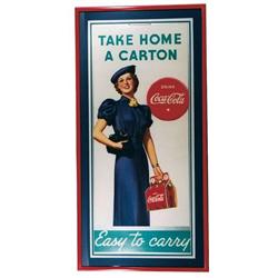 Coke cardboard poster, Framed