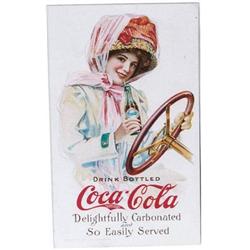 Coke motor girl postcard