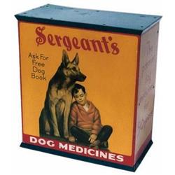 rare dog vet tin store cabinet antique