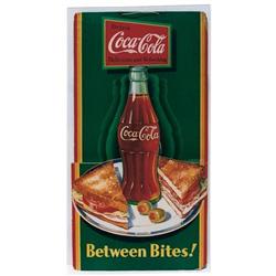 Coke cardboard sign with sandwich