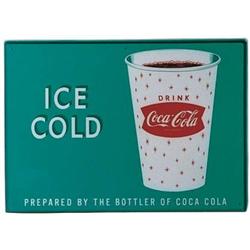 Coke, aqua tin cup sign