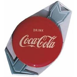Coke tin button with arrow