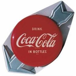 Coke tin button with arrow