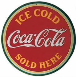 Coke tin round sign