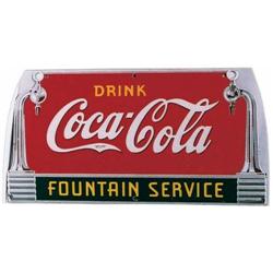 Coke fountain service sign