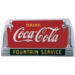 Coke fountain service sign