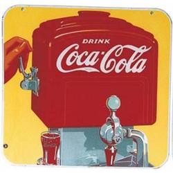 Yellow Coke dispenser sign