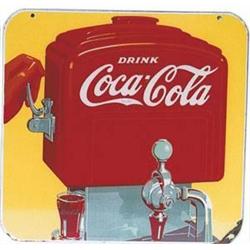 Yellow Coke dispenser sign