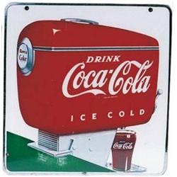 White Coke dispenser sign