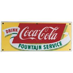 Coke ribbon fountain service sign