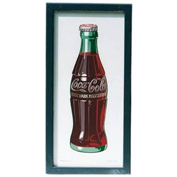 Coke tin and wood bottle sign