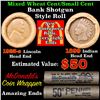 Image 1 : Mixed small cents 1c orig shotgun roll, 1923-s Wheat Cent, 1899 Indian Cent other end