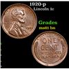 Image 1 : 1920-p Lincoln Cent 1c Grades Unc+ BN