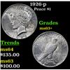 Image 1 : 1926-p Peace Dollar $1 Grades Select+ Unc