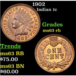 1902 Indian Cent 1c Grades Select Unc RB