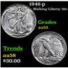 Image 1 : 1946-p Walking Liberty Half Dollar 50c Grades Select AU