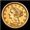Image 2 : ***Auction Highlight*** 1843-o Large Date Gold Liberty Quarter Eagle $2 1/2 Graded Select Unc By USC
