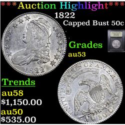 ***Auction Highlight*** 1822 Capped Bust Half Dollar 50c Graded Select AU By USCG (fc)