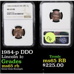 1984-p DDO Lincoln Cent 1c Graded ms65 rb By NGC