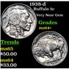 Image 1 : 1938-d Buffalo Nickel 5c Grades Choice+ Unc