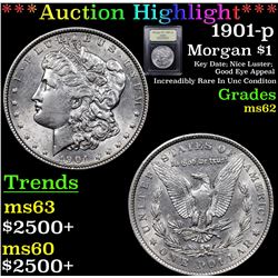 ***Auction Highlight*** 1901-p Morgan Dollar $1 Graded Select Unc By USCG (fc)