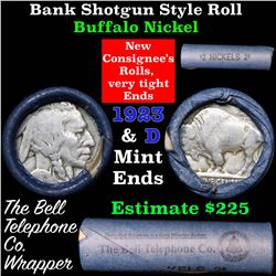 Buffalo Nickel Shotgun Roll in Old Bank Style 'Bell Telephone'  Wrapper 1923 & d Mint Ends