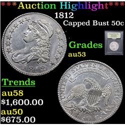 ***Auction Highlight*** 1812 Capped Bust Half Dollar 50c Graded Select AU By USCG (fc)