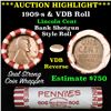 Image 1 : ***Auction Highlight*** Lincoln Wheat cent 1c orig roll, 1909-s one end, VDB rev other end, WOW! (fc