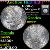 Image 1 : ***Auction Highlight*** 1880-o Morgan Dollar $1 Graded Choice+ Unc By USCG (fc)