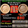 Image 1 : Mixed small cents 1c orig shotgun roll, 1917-s Wheat Cent, 1896 Indian Cent other end